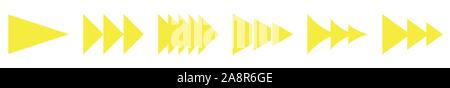 Arrow Yellow Icon | Pointer | Cursor | Direction | Variations Stock Vector