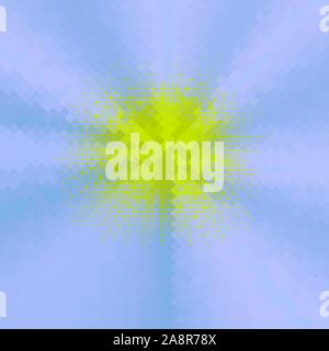 Yellow Blue Retro Vintage Halftone Style Background with Sun Rays. Pop Art Design Texture. Star Explosion Template Stock Vector