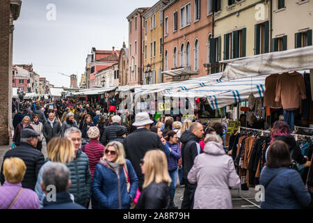 Street scene in the Chioggia, Italy, Europe. Stock Photo