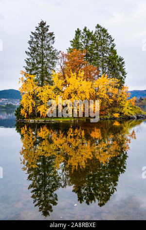 Autumn colours in Fana, Bergen, Norway Stock Photo