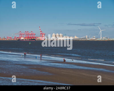 Sea fishing at Crosby Beach Merseyside Stock Photo: 100503883 - Alamy