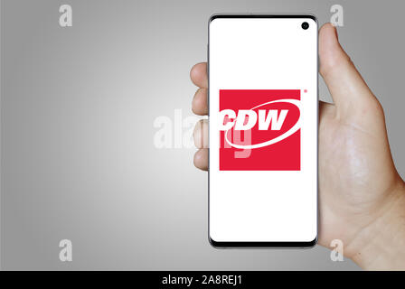 Logo of the public company CDW displayed on a computer screen in close ...