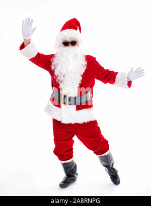 Happy Santa Claus isolated on white background Stock Photo - Alamy