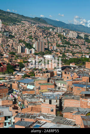 San Javier district, also known as Comuna 13, in Medellin, Colombia. Stock Photo
