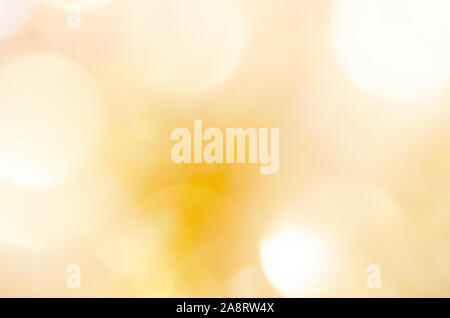 Abstract blurred yellow bokeh on  background Stock Photo