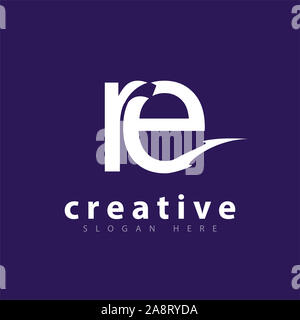 re Initial letter logo vector template Stock Photo