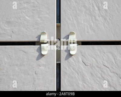 Fragment of a ventilated facade made of ceramic tile Stock Photo