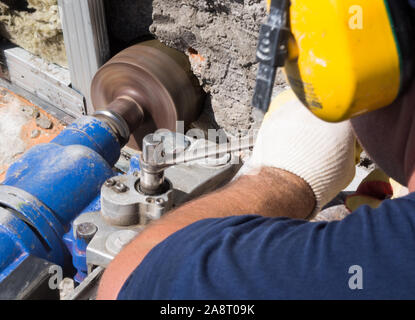 Voronezh, Russia -  June 11, 2019: Diamond drilling rig at work Stock Photo