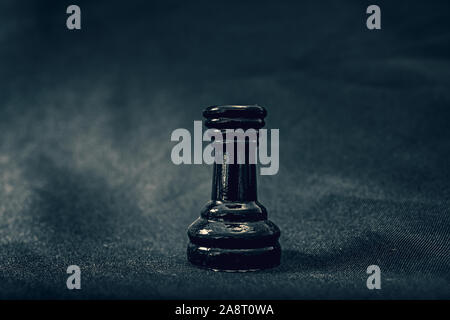 glass Black Rook chess piece on dramatic background Stock Photo - Alamy