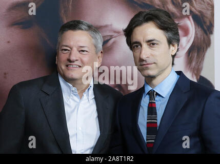 New York, USA. 10th Nov, 2019. Noah Baumbach and Ted Sarandos arrive on the red carpet at the 'Marriage Story' New York Premiere at Paris Theater on Sunday, November 10, 2019 in New York City. Photo by John Angelillo/UPI Credit: UPI/Alamy Live News Stock Photo