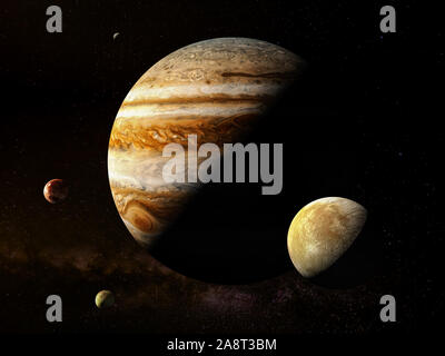 Jupiter - High resolution 3D Rendering images presents planets of the solar system. This image elements furnished by NASA Stock Photo
