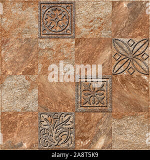 marble decorated background tiles metal style, mosaic, metal stone background for wall and floor Stock Photo