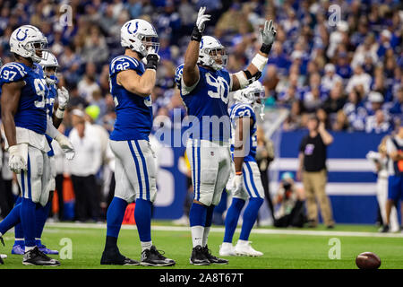 INDIANAPOLIS, IN - NOVEMBER 08: Indianapolis Colts defensive tackle Grover  Stewart (90) in action during a NFL game between the Indianapolis Colts and  the Baltimore Ravens on November 08, 2020 at Lucas