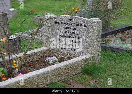 The grave of J R R Tolkien, author of The Lord of the Rings, in ...