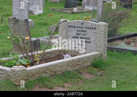 The grave of J R R Tolkien, author of The Lord of the Rings, in ...