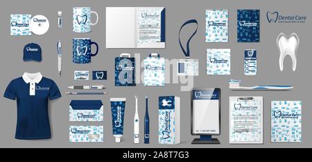 Download Corporate medical clinic Branding identity template design. Pharmacy Dental Clinic mockup ...
