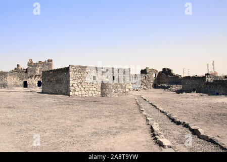 Courtyard of Qasr al-Azraq (is one of the Desert castles) - medieval fort where Thomas Edward Lawrence (Lawrence of Arabia) based his operations durin Stock Photo