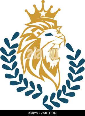Lion Head Logo Design Symbol Illustration Template Vector Isolated Stock Vector