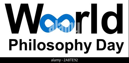 World Philosophy Day, concept, illustration planet banner Stock Vector