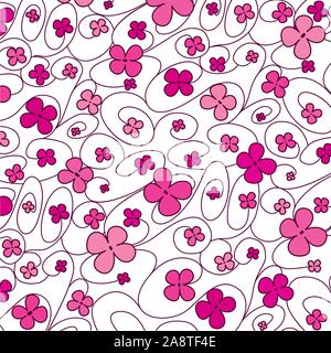 Swirly whimsical floral pattern in vector format. Stock Vector