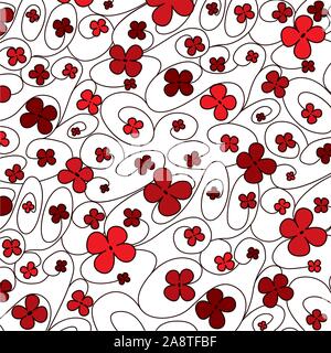 Swirly whimsical floral pattern in vector format. Stock Vector