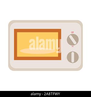 colored electric microwave icon on white backdrop Stock Vector