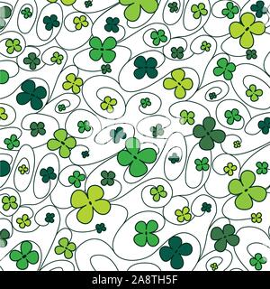 Swirly whimsical floral pattern in vector format. Stock Vector