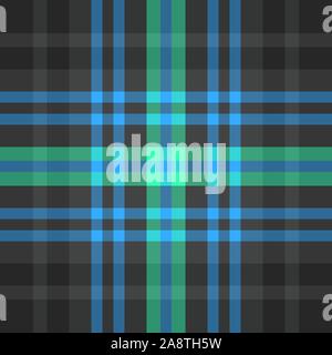 Tartan Pattern in Blue and Green. Texture for plaid, tablecloths, clothes, shirts, dresses, paper, bedding, blankets, quilts and other textile product Stock Vector
