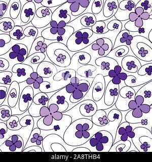 Swirly whimsical floral pattern in vector format. Stock Vector