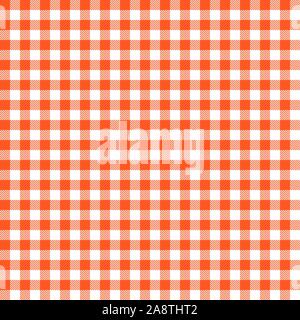 Orange Gingham seamless pattern. Texture from rhombus/squares for - plaid, tablecloths, clothes, shirts, dresses, paper, bedding, blankets, quilts and Stock Vector