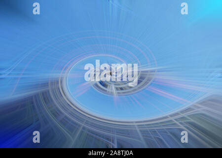 abstract background, from the center of the sea, a big blue wave with tremendous power Stock Photo