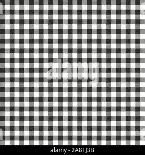 Black Gingham seamless pattern. Texture from rhombus/squares for - plaid, tablecloths, clothes, shirts, dresses, paper, bedding, blankets, quilts and Stock Vector