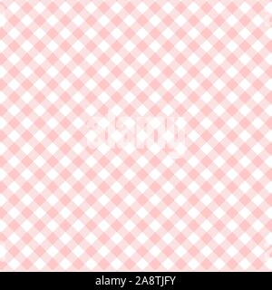 Pink Gingham seamless pattern. Texture from rhombus/squares for - plaid, tablecloths, clothes, shirts, dresses, paper, bedding, blankets, quilts and o Stock Vector