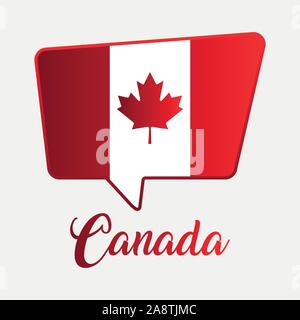 Canada. Abstract vector background with lettering and flag tag. Stock Vector