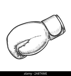 Boxing Glove Sport Cloth Side View Ink Vector Stock Vector