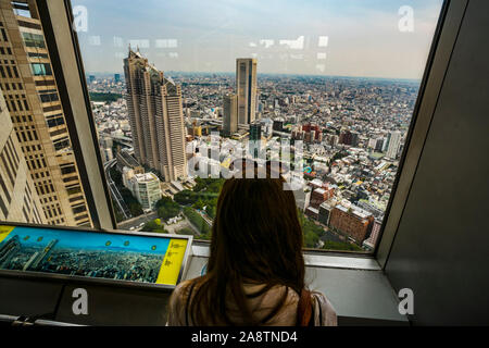 View from Tokyo Metropolitan Government Building or Tocho. Shinjuku district, Tokyo, Japan, Asia Stock Photo