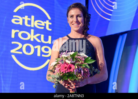 Prague, Czech Republic. 09th Nov, 2019. Hurdles runner Zuzana Hejnova won the Czech Athlete of the Year poll for the third time on November 9, 2019, in Prague, Czech Republic. Hejnova won the poll in 2013 and 2015 when she was world champion in 400 m hurdles. This year she was not so successful, but none of the other Czech athletes was better than her. Czechia won no medal at the 2019 world championship in Doha. Hejnova had health problems last year, but she returned to the world top. Credit: Vit Simanek/CTK Photo/Alamy Live News Stock Photo