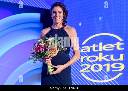 Prague, Czech Republic. 09th Nov, 2019. Hurdles runner Zuzana Hejnova won the Czech Athlete of the Year poll for the third time on November 9, 2019, in Prague, Czech Republic. Hejnova won the poll in 2013 and 2015 when she was world champion in 400 m hurdles. This year she was not so successful, but none of the other Czech athletes was better than her. Czechia won no medal at the 2019 world championship in Doha. Hejnova had health problems last year, but she returned to the world top. Credit: Vit Simanek/CTK Photo/Alamy Live News Stock Photo