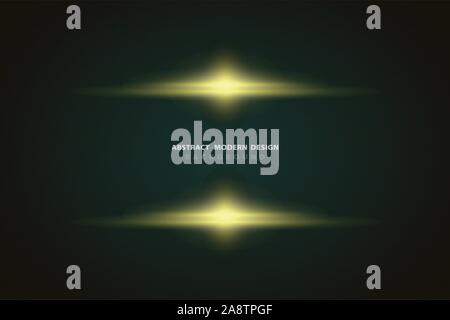 Abstract gradient yellow luxury light on black template design background. Use for poster, ad, template design, artwork. illustration vector eps10 Stock Vector
