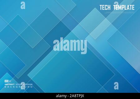 Abstract blue and white tech design of minimal presentation background. Use for poster, template design, ad, artwork. illustration vector eps10 Stock Vector
