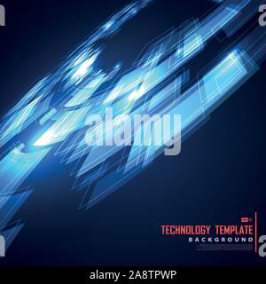 Abstract future design of blue template technology cover design. Use for poster, ad, artwork, template design. illustration vector eps10 Stock Vector