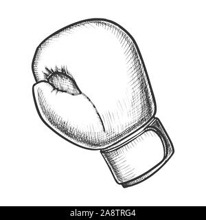 Boxing Glove For Sport Training Monochrome Vector Stock Vector