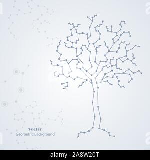 White science tree made of connected lines and dots Stock Vector