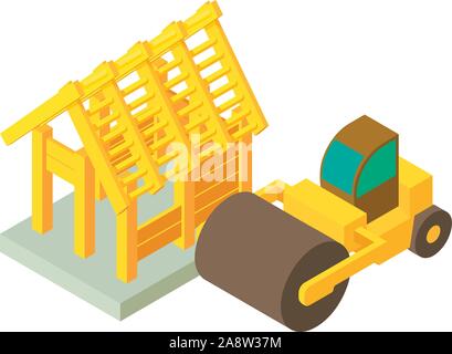 Roadwork icon, isometric style Stock Vector