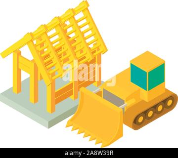 Quarrying icon, isometric style Stock Vector