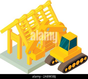 Mining icon, isometric style Stock Vector