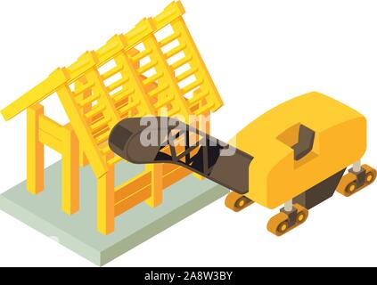 Road works icon, isometric style Stock Vector