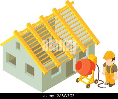 Building site icon, isometric style Stock Vector