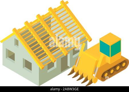 Constructing icon, isometric style Stock Vector