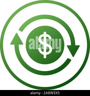 time is money icon, dollar with clock linear sign isolated on white background - editable. Money concept design, vector illustration graphic Stock Vector